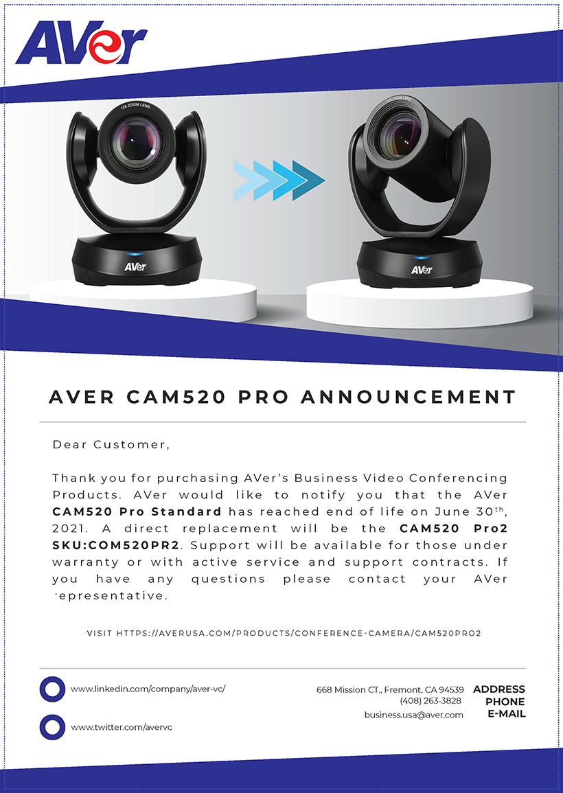 CAM520 PRO EOL