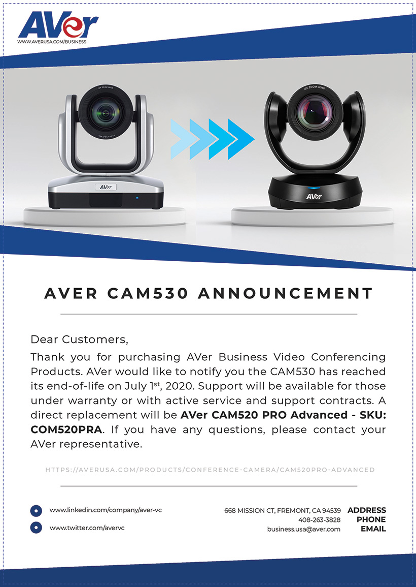 CAM530 EOL