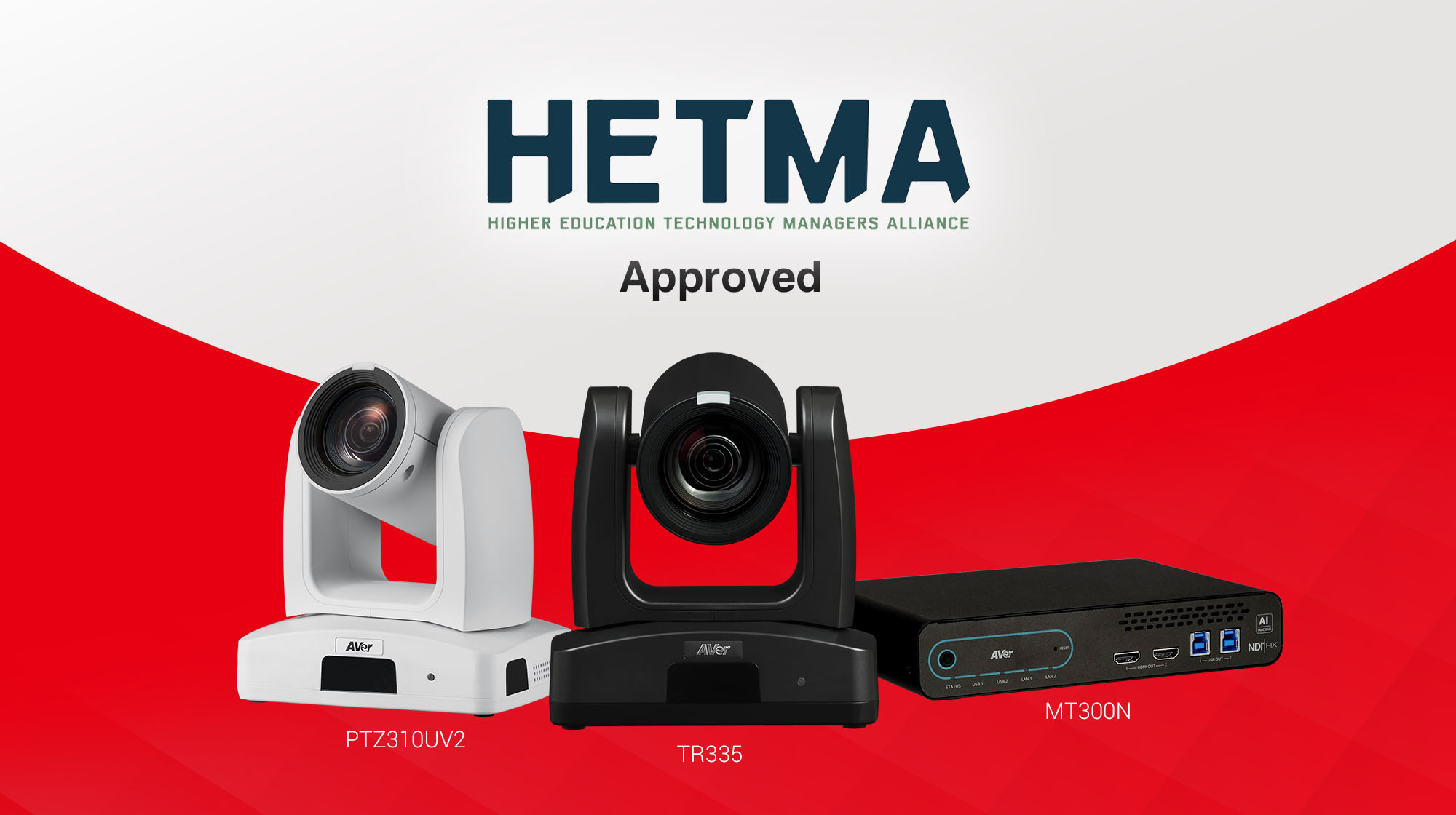 AVer’s TR335, MT300N and PTZ310UV2 Obtain HETMA Approved Status