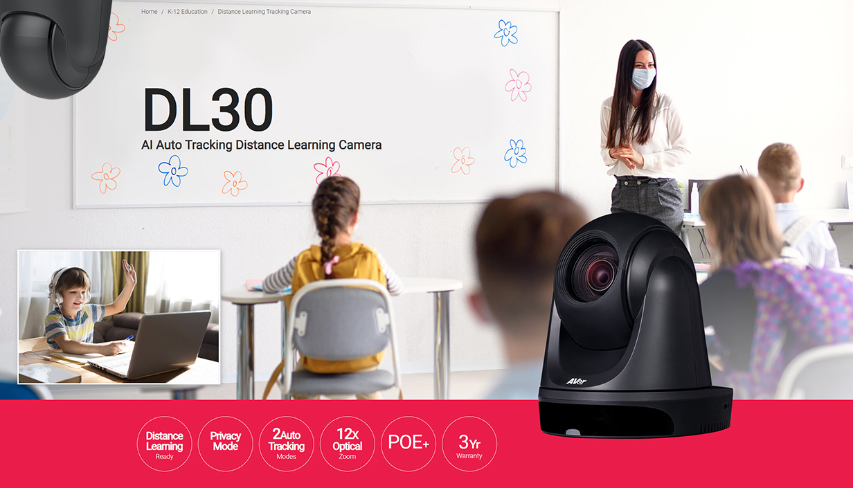 AVer Education, DL30 AI Auto Tracking Distance Learning Camera | AVer USA