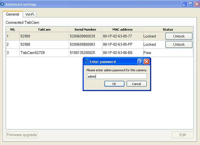 TabCam firmware