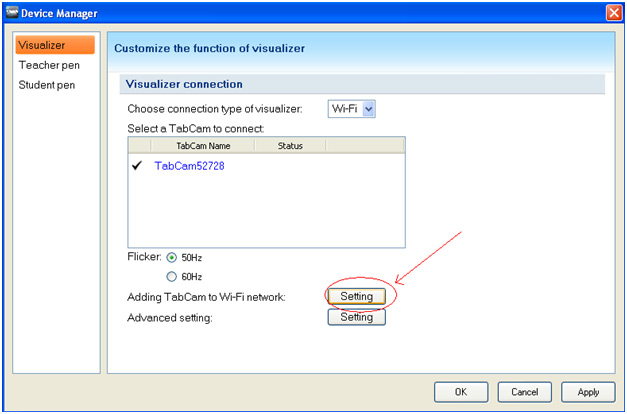 TabCam Settings