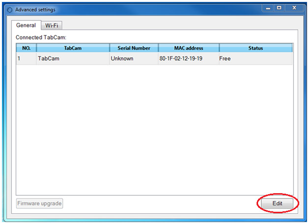 TabCam Settings